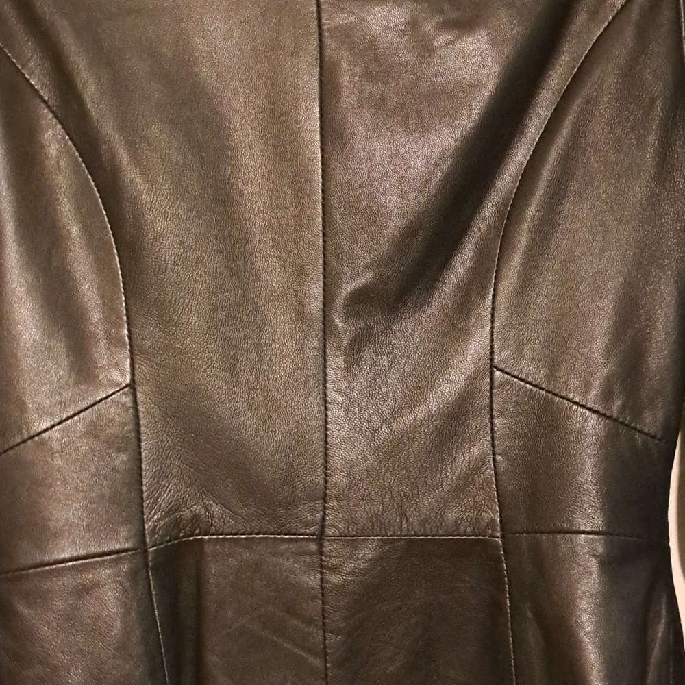 🇮🇹 Danier Italian leather Woman's tailored style black Pure leather. Size xs,s - Picture 6 of 9